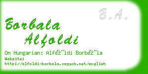 borbala alfoldi business card
